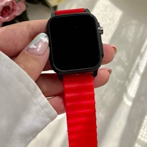 ساعت مچی اسپرت طرح اپل واچ ال ای دی الترا led جدید بند سلیکونی پیو (کرکره ایی) قرمز +باطری اضافی کد 2687