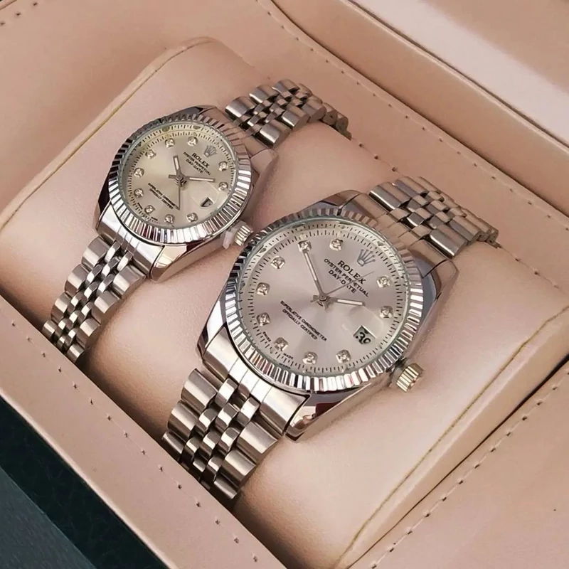 ساعت ست رولکس نقره ای صفحه سفید